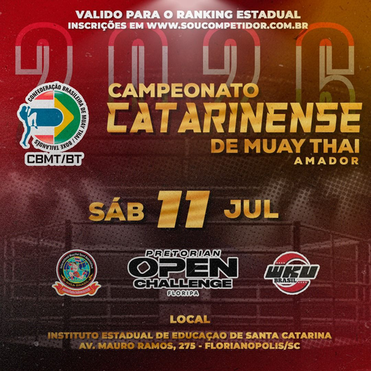 P2740-CAMPEONATO CATARINENSE DE MUAY THAI 2026 - EDICAO
