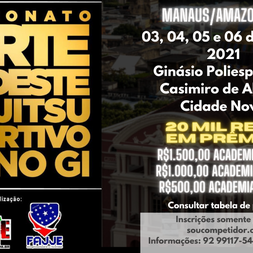 P1257-NORTE NORDESTE DE JIU-JITSU ESPORTIVO GI/NO GI 2021 -  1ª - EDICAO