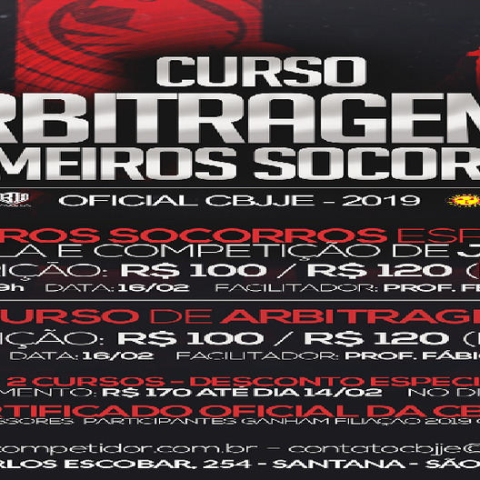 P0915-CURSO DE PRIMEIROS SOCORROS E ARBITRAGEM OFICIAL CBJJE 2019 - EDICAO