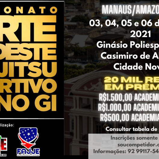 P1257-NORTE NORDESTE DE JIU-JITSU ESPORTIVO GI/NO GI 2021 -  1ª - EDICAO