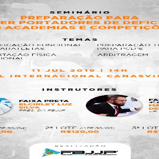 P0977-SEMINARIO PREPARACAO PARA RECEBER PORTADORES DE DEFICIENCIA EM ACADEMIAS E COMPETICOES 2019 - EDICAO
